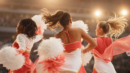 Miracle Spritz body spray lifestyle image: cheer and dance team celebrating a goal.