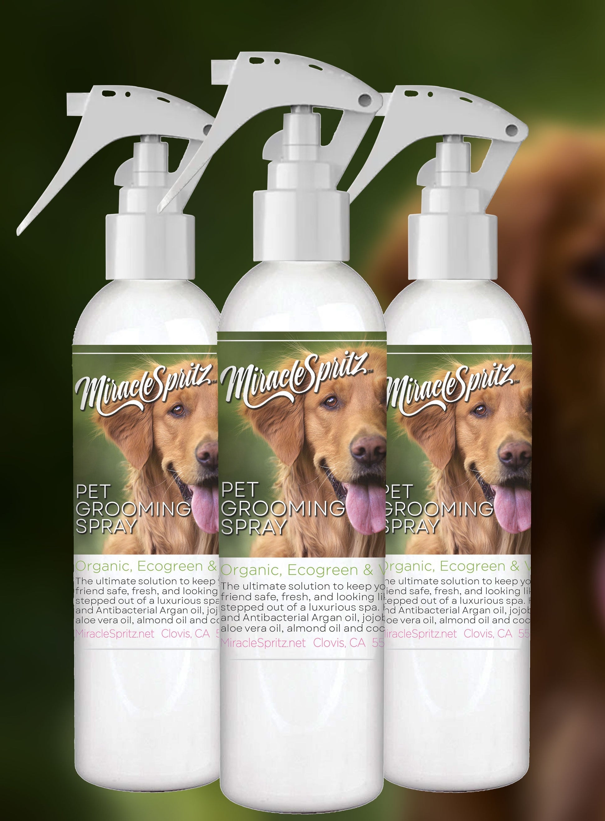 Miracle Spritz Pet Grooming Spray 8oz 3Bottle